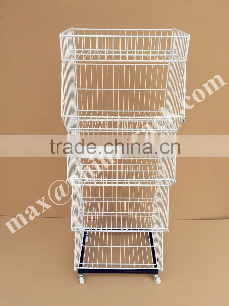Tier Folding Snack Wire Basket Display Rack