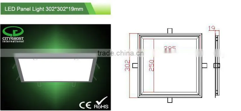 TUV CE SAA Approved 300x300MM 18W LED Panel Lighting Warm white with Wihte Frame