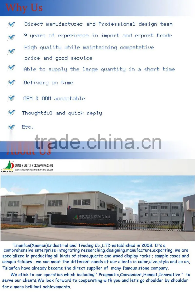 2016 new design marble granite stone sample book with handle PY087