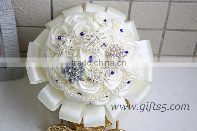 Exquisite Wedding Bouquet with blue beads