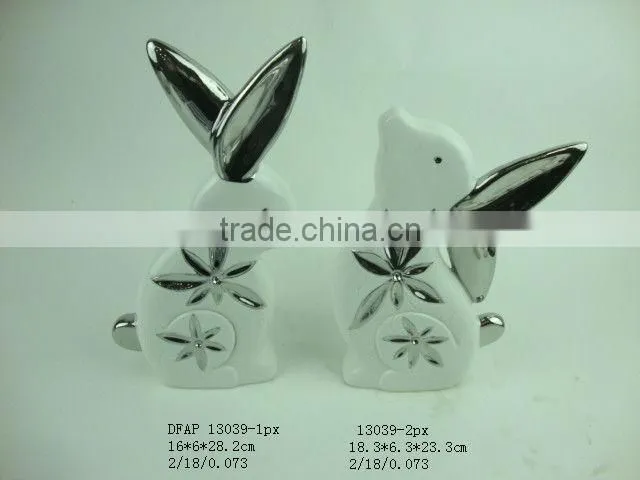 Porcelain easter bunny figurine