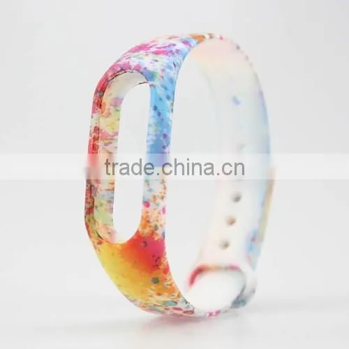 Beautiful Pattern Silicone Belt Strap for Xiaomi miband 1s 1A for Mi Band 2 Smart Wristband for Miband 2 Bracelet