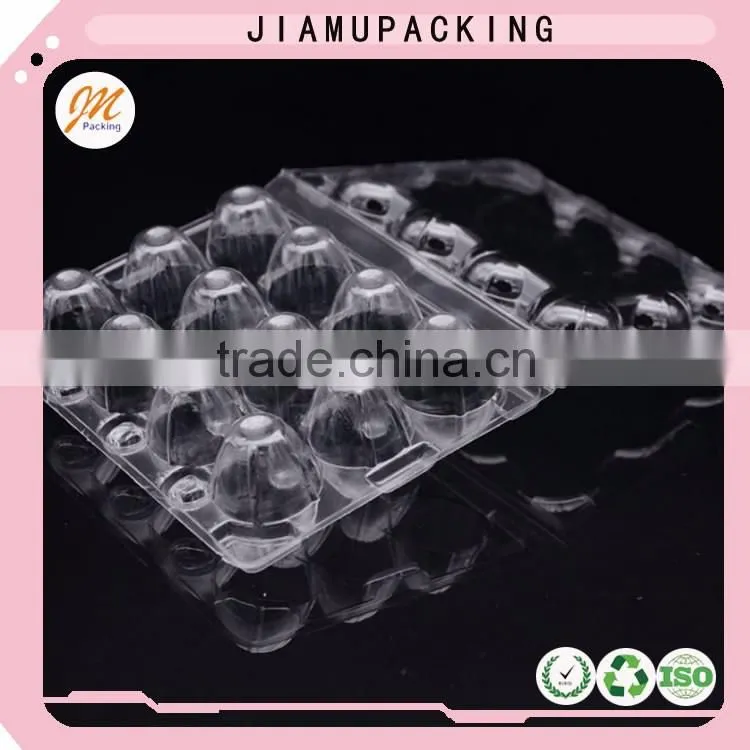 PET 12 hole plastic transparent quail egg tray for sale