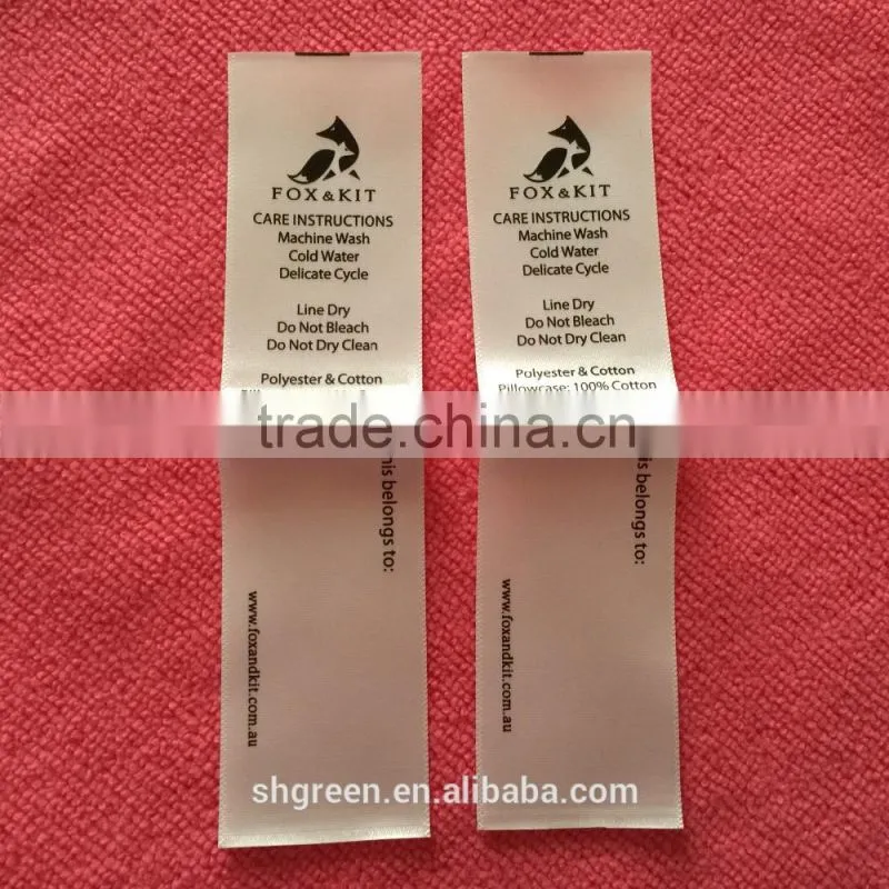 Custom soft center fold satin printing label
