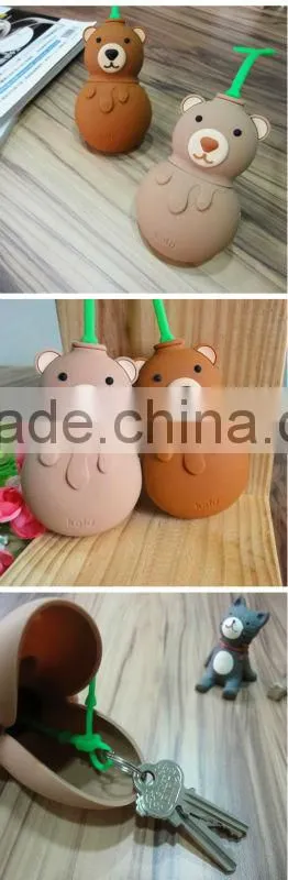 Chocolate Bear shape silicone Key Pouch,key chain,key holder