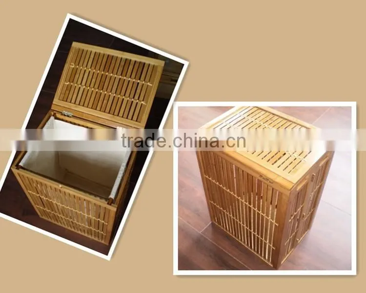 top quality manmade bamboo laundry basket for bathroom