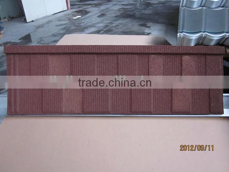 COLORFUL STONE COATED METAL ROOFING SHEET (green back aluminum zinc 1340MM*420MM) MANUFACTURER