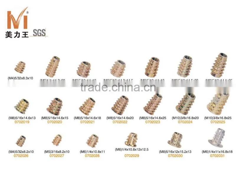 zinc alloy embedded lock nut for wood furniture
