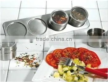 magnetic stainless steel spice can set, spice jar, seasoning can, seasoning jar set, cruet can