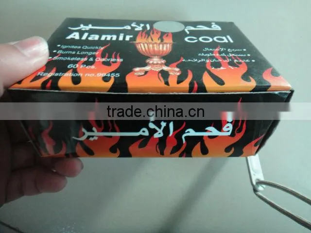 Arab silver stick shisha charcoal 60pcs