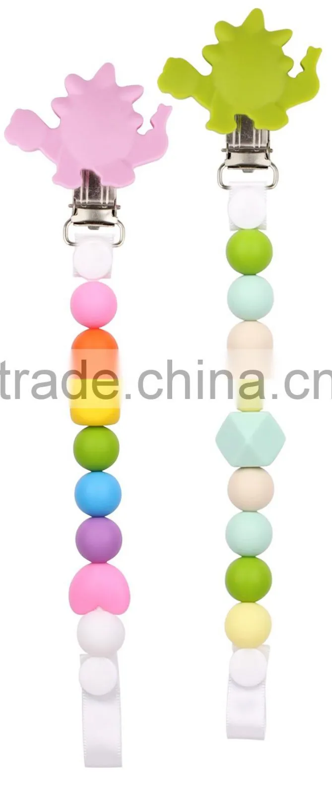 Multi-color Soft Silicone Baby Pacifier Chain Clamp