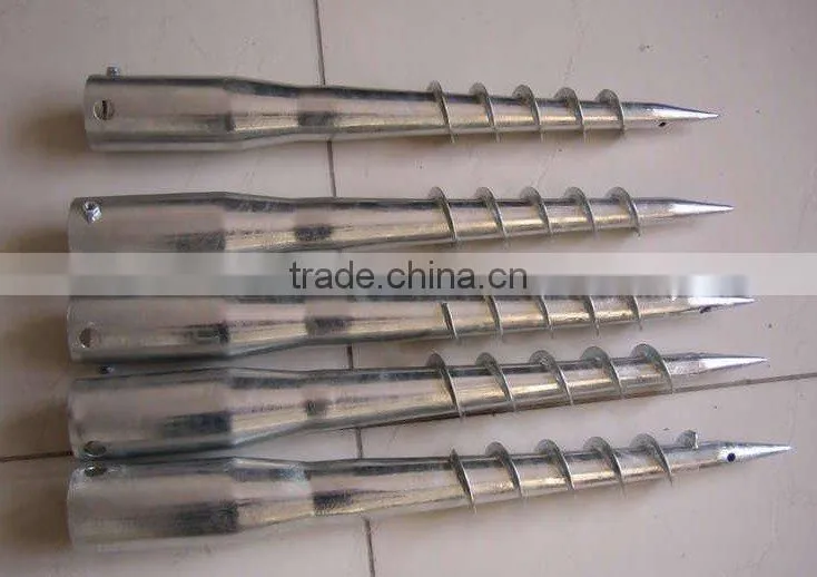 factory- galvanized ground pole screw anchor