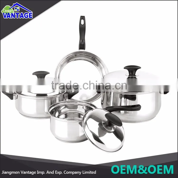 Houseware industrial cooking pot cookware with bakelite mat and suction knob