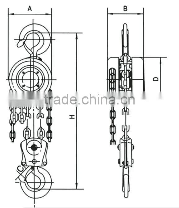 3 ton 5 ton SK HSZ manual chain block hand chain hoist