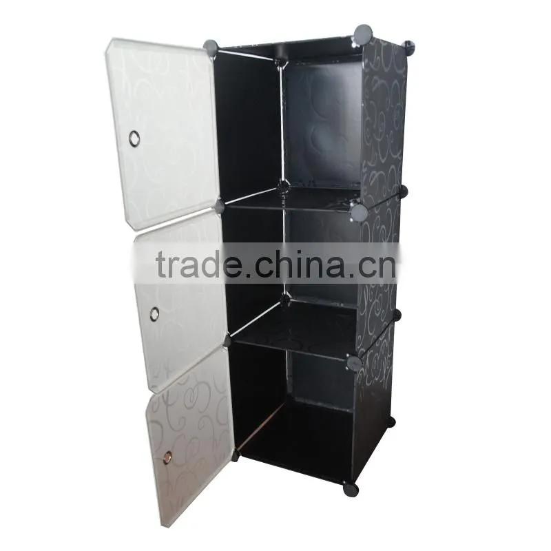 Portable White Color PP Modular Storage Cubes 35*35 cm Solid Panels-3 cubes