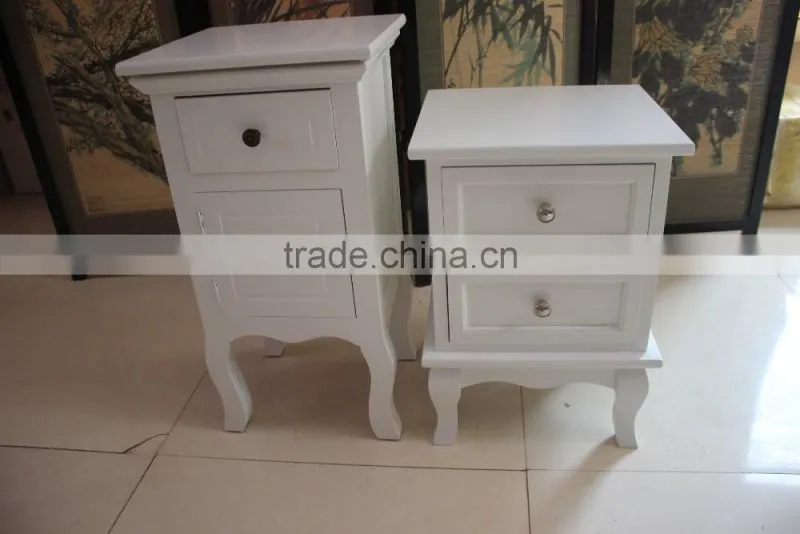 UEnjoy Shabby Chic Pair of Bedside Table Unit Wooden Cabinet 2 Drawers Nightstand Bedroom