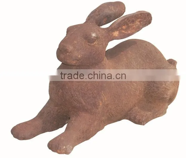 Cast Iron Vivid Metal Rabbit Statue