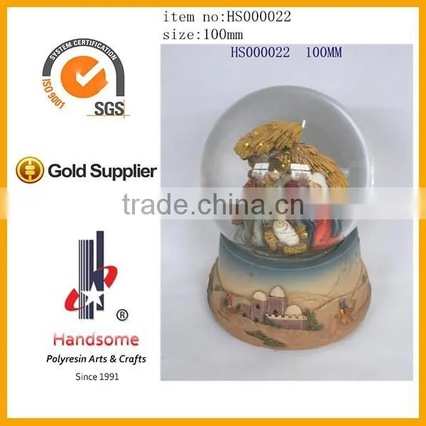 xmas religious design resin xmas ball xmas water globe