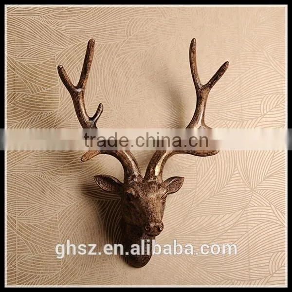 European style wall decoration resin wall-mounted deer head for sale