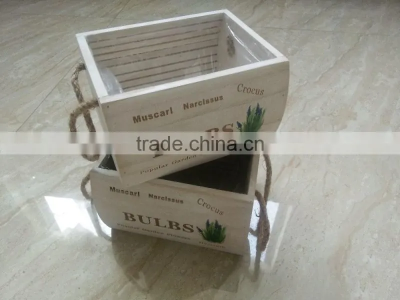 Water transfer printing decals retro wooden flower pot