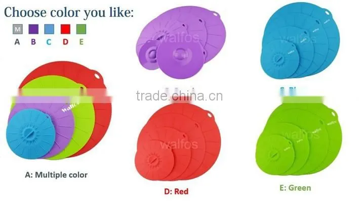BPA free reusable silicone suction lids and food cover set