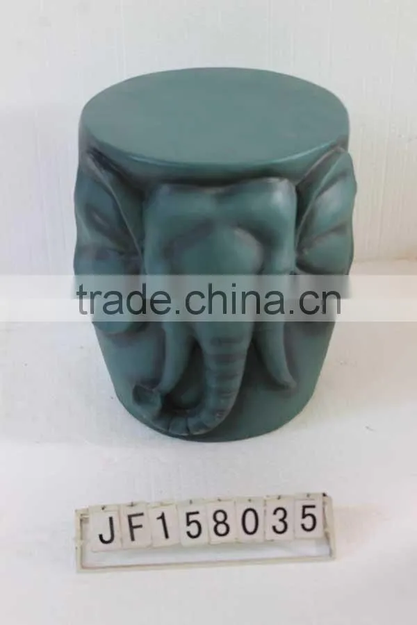 Outdoor fiberglass clay elephone stool chair