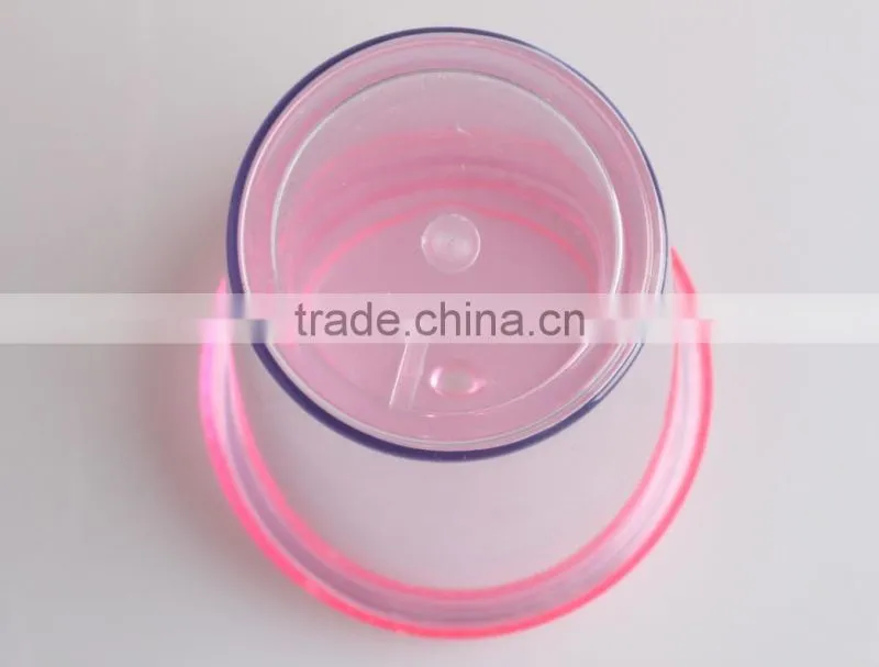 Single Wall Clear Transparent 16oz Plastic Tumbler With Straw And Lids