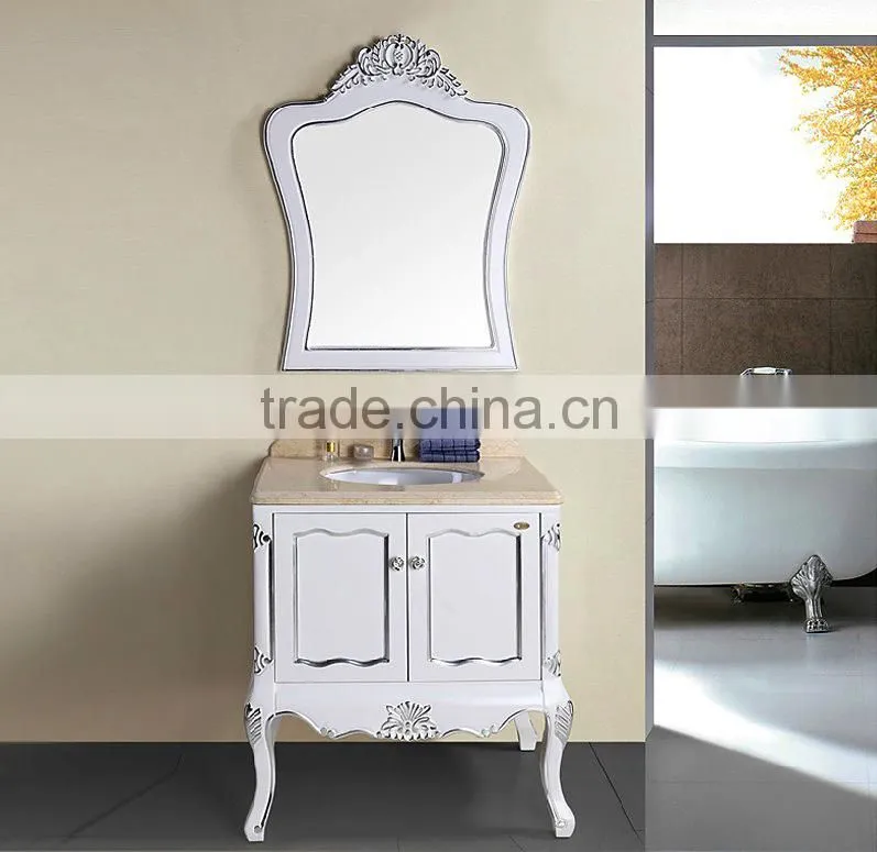 Bisini Lastest Wood Vanity For Bathroom,French Style Bathroom Cabinet Design,White Color Vanities For Bathroom(BF08-4061)