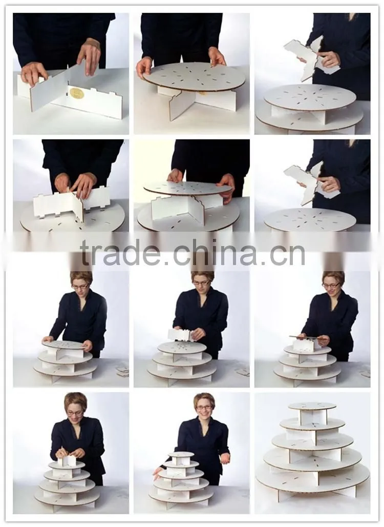 Retail shop 5 tiers cardboard stand cake display