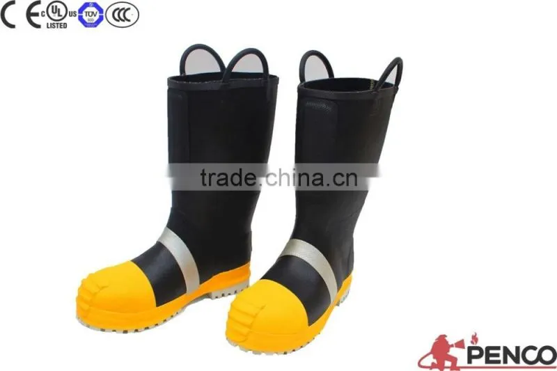 Black Advanced Polythene rubber fireman safety boots