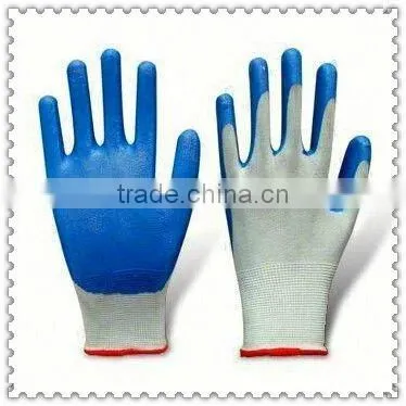 13 gauge orange nitrile gloves with white polyester linerJRE55