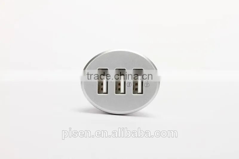 Pisen Universal Smart Fast Charing 5V 1A 2.1A 2.4A 3 USB Wireless Car Charger Mobile Phone Accessories