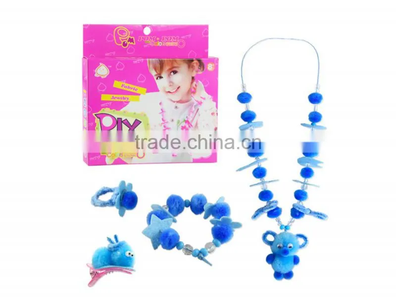 For sale popular pink DIY fabric jewelry set girl toys