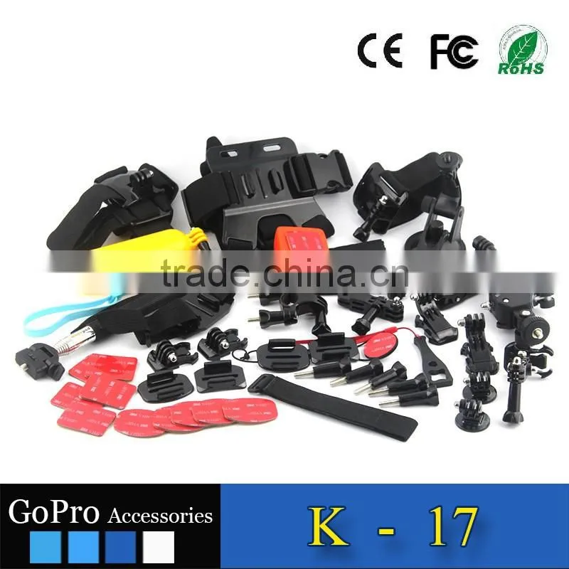 2016 hot selling 48 in 1 kit used for gopros heros 4 accessories bundle of camera cases