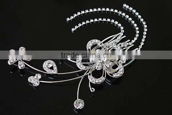 fancy wedding hair combs with luxury hair comb trendy wholesale metal hair combs H172-203