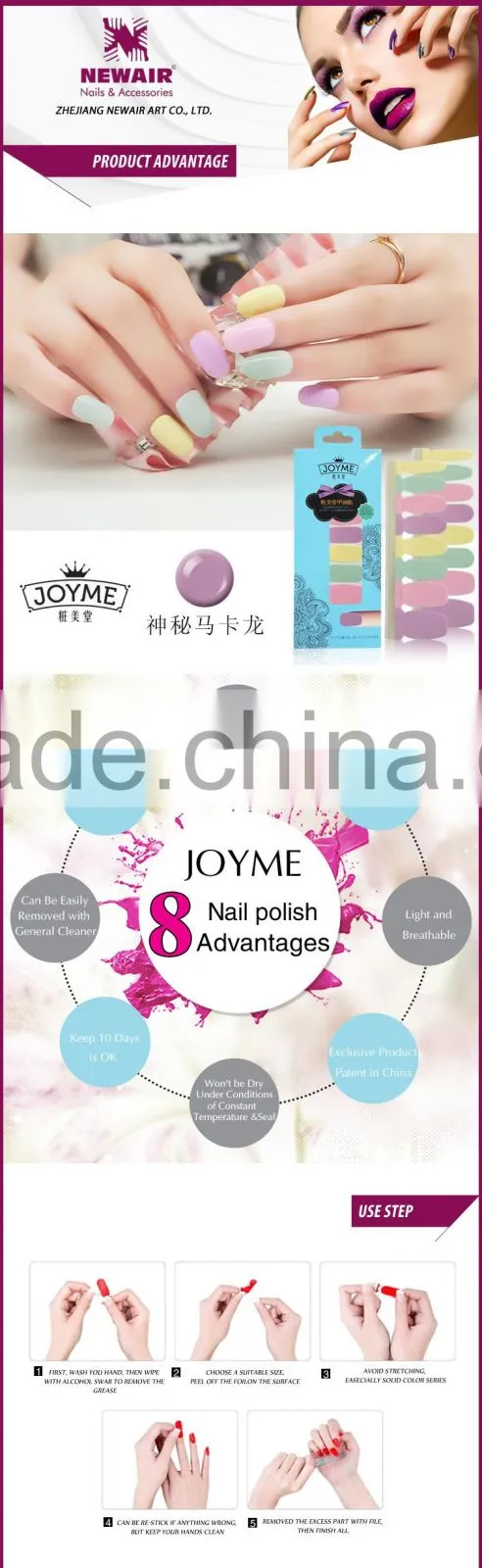 New Air Factory Price and Excellent Export Service Nail Polish Nail Stickers