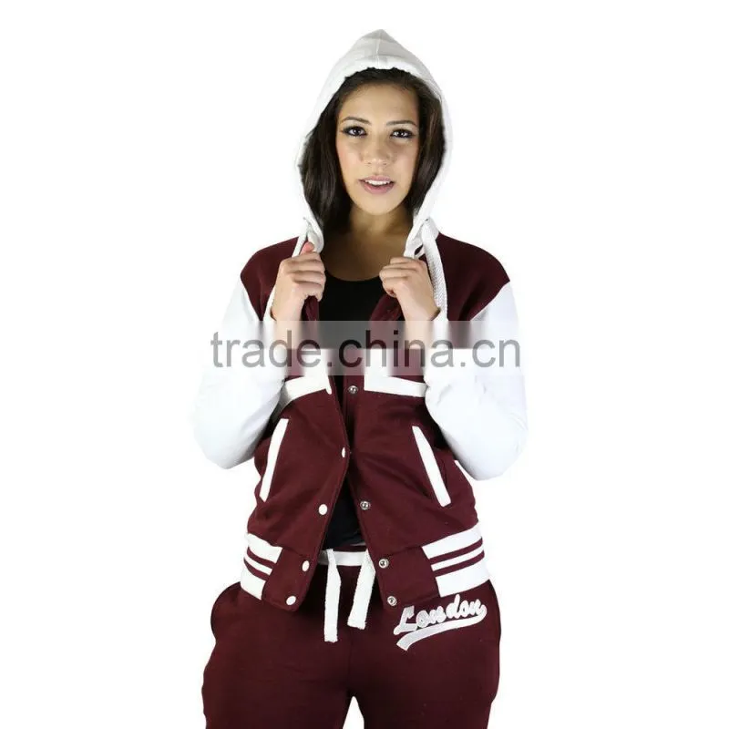 New Womens Ladies Varsity Joggers Baseball soccer Tracksuit