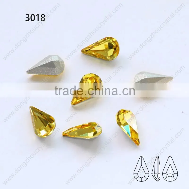 AAAAA grade water drop shape crystal glass fancy stones