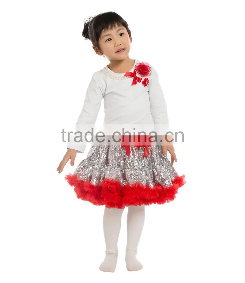 High Quality Girls Sequin Skirt Set,Fluffy Tutu Skirt Set For Girls