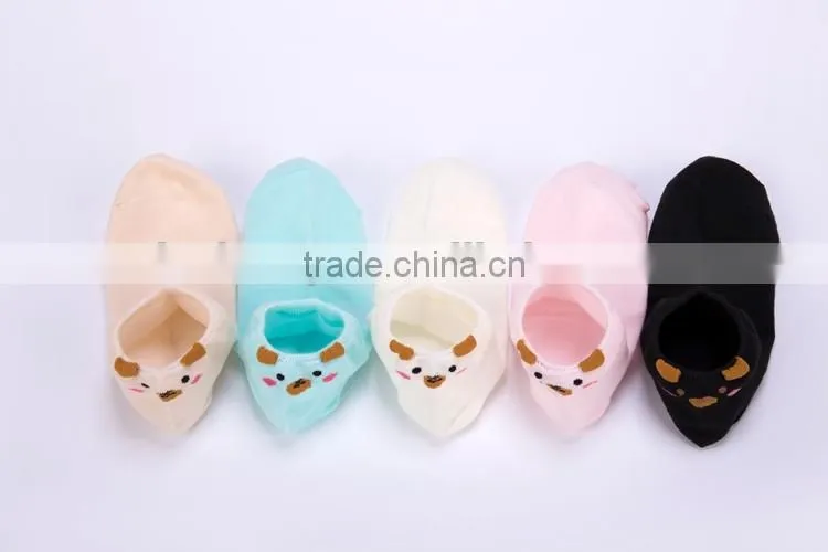Wholesale 3D jacquard cartoon cute kid socks 100% cotton ankle socks