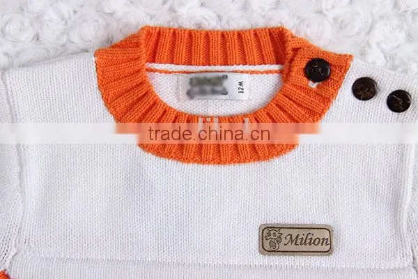 Dinosaur design baby pullover modern patchwork knitting sweater