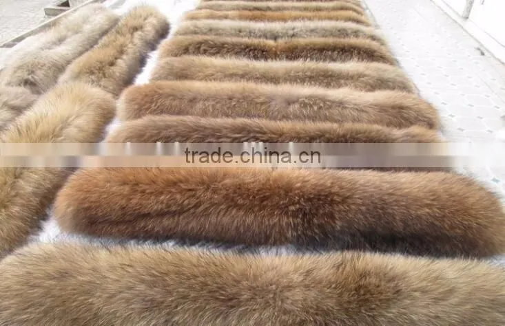BBG-H-2 Natural Raccoon Fur Trimming / Real Fur Hood Trim / Trim For Collar