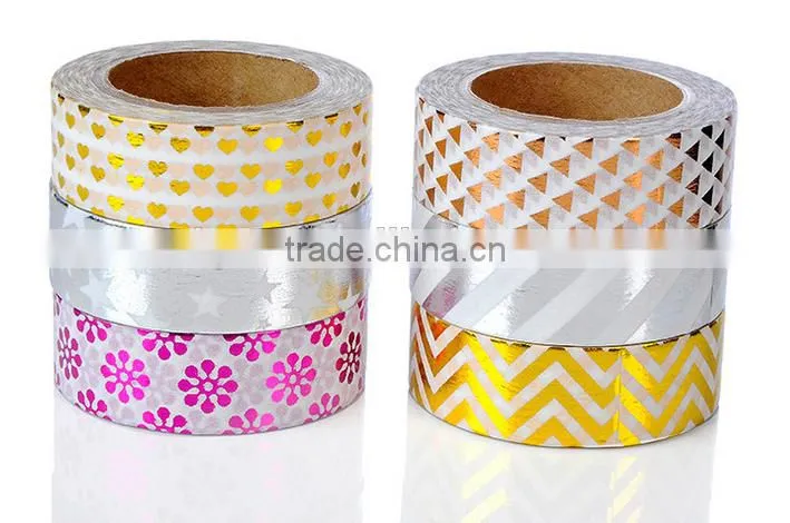 6 pure colors washi tape one set adhesive paper gold stamping carton packing