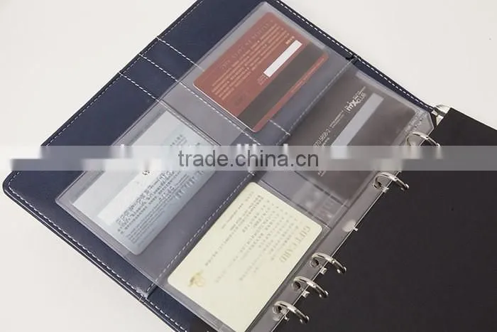 PVC storage bag A5 size bag for planner customizable zipper bag/insert pocket/card holder transparent elastic bag