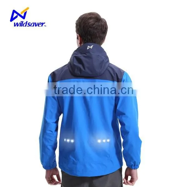 LED reflective light mens windbreaker wholesale custom