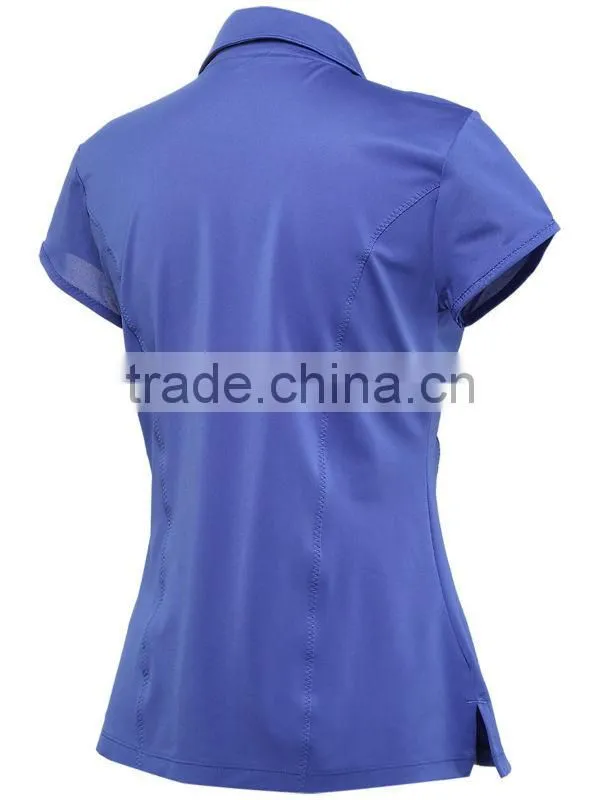 Factory Directly Custom Design Women Plain Blue Polo Shirts Wholesale Tennis Top