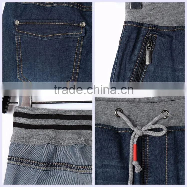 Bulk wholesale black color kids elastic waist denim new style boys pants jeans