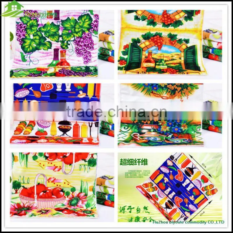 Microfiber Clean Kitchen Tea Towel Custom Printed Linen Dish Towel