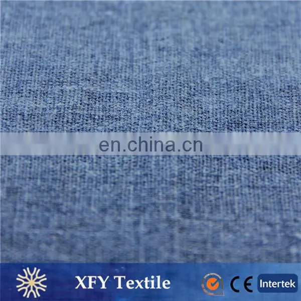 XFY-RL162 Navy Washing Fluorescence Pigment Dye Rayon Linen Fabric Wholesale Linen Fabric