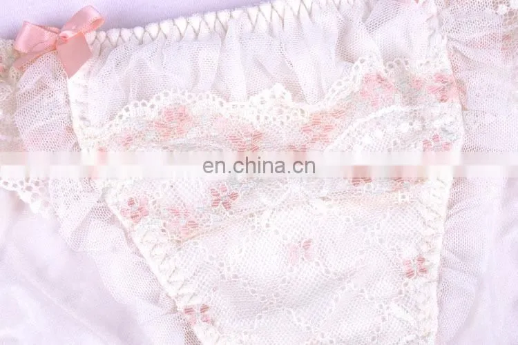 High Quality Pretty Pattern Women Pink Bow Tie Sexy Children Panties